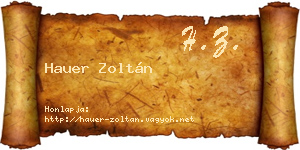 Hauer Zoltán névjegykártya